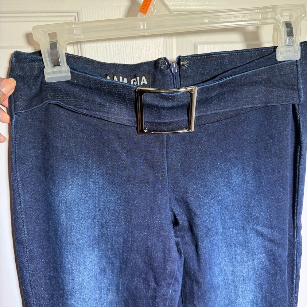 I AM GIA Dark Wash Belted Straight Leg Jeans | Trendy Y2K Style - Picture 4 of 5